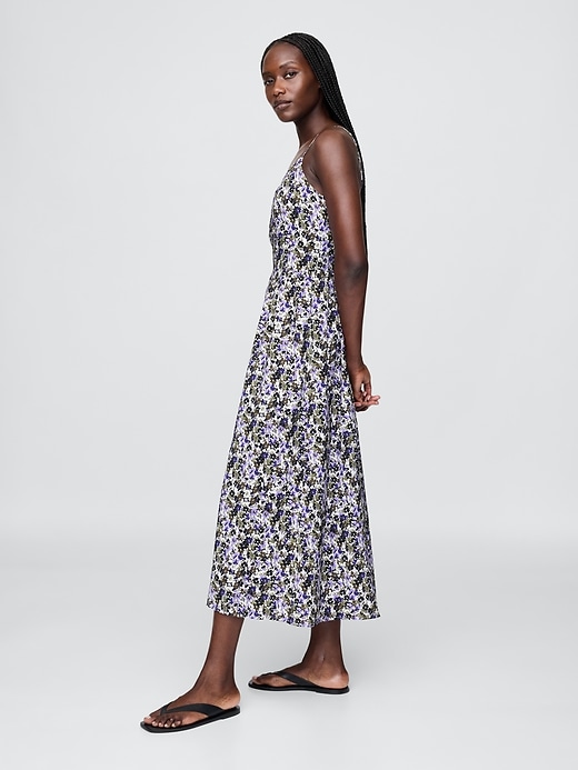 robe longue à col v fleuri