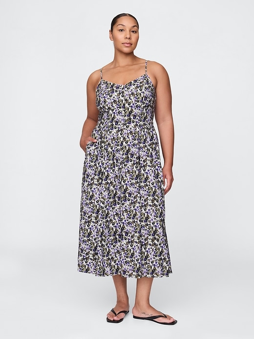 robe longue à col v fleuri