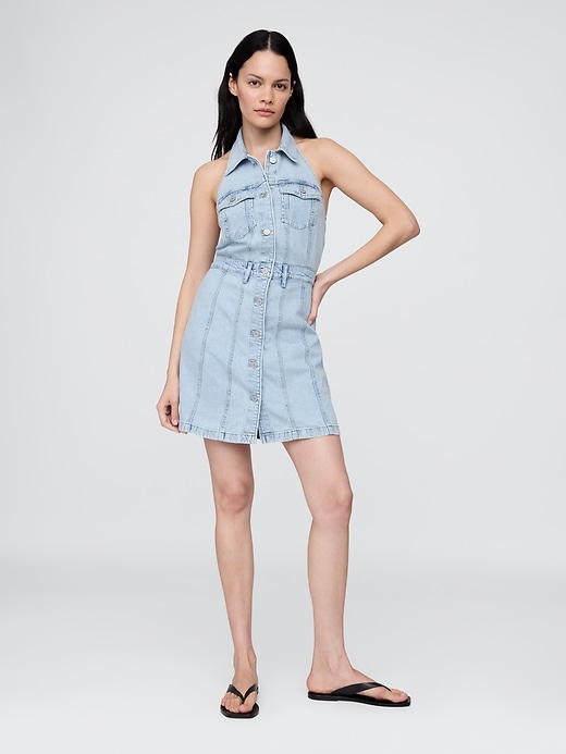 robe mini dos nu icon en denim