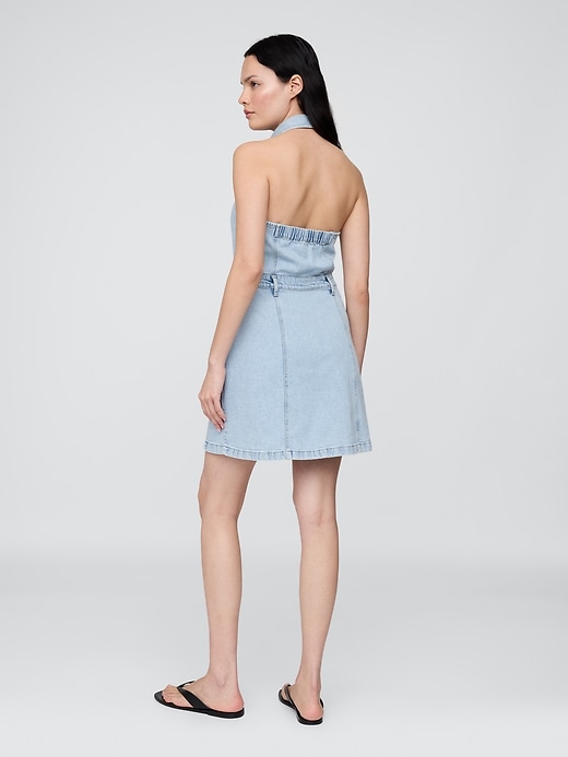 robe mini dos nu icon en denim