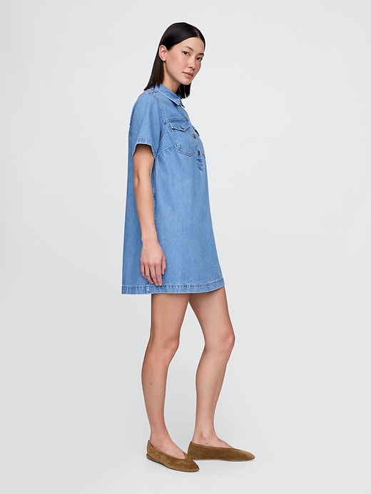 robe mini-robe à enfiler en denim ultra-doux