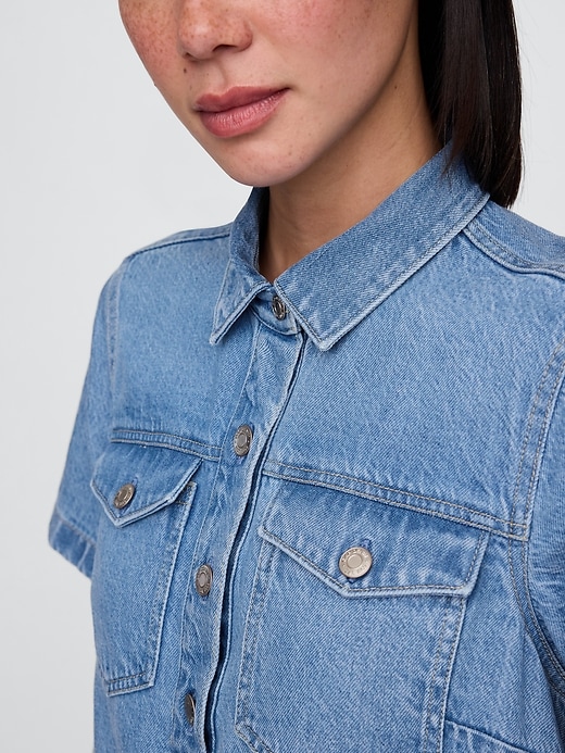 robe mini-robe à enfiler en denim ultra-doux