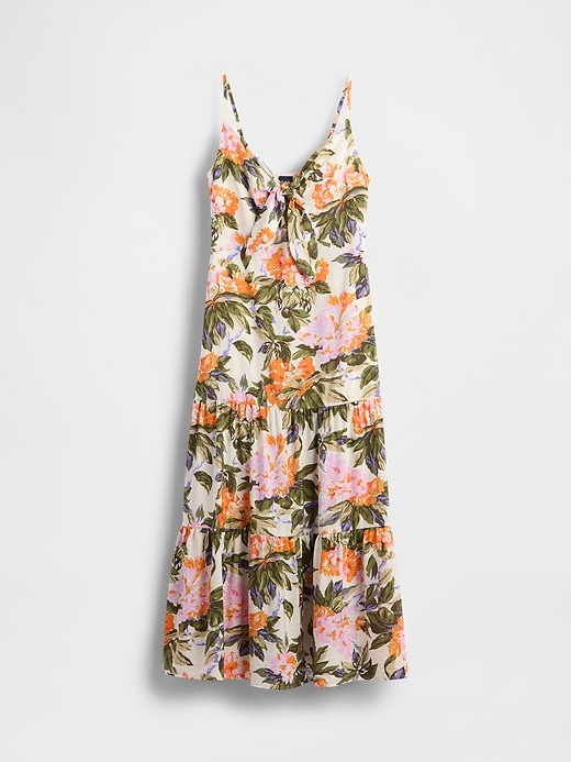 robe longue à volants et nœud sur le devant