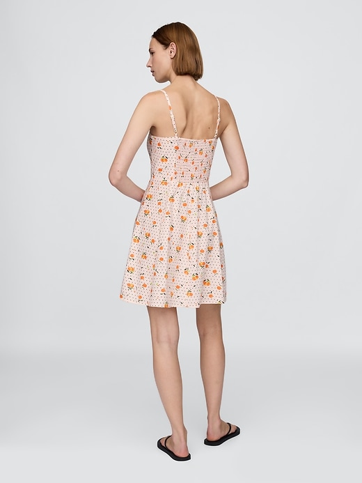 robe courte à corsage froncé en lin mélangé