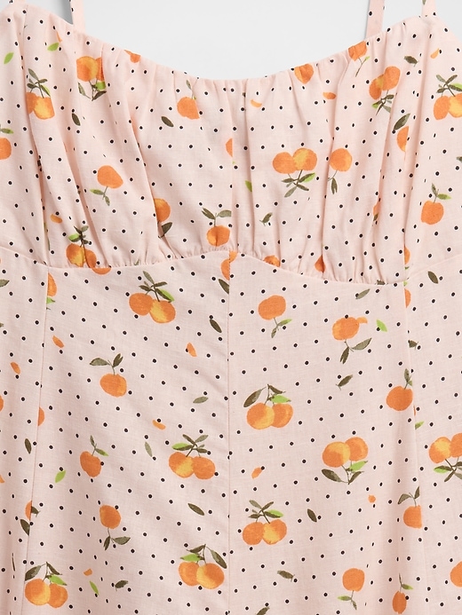 robe courte à corsage froncé en lin mélangé