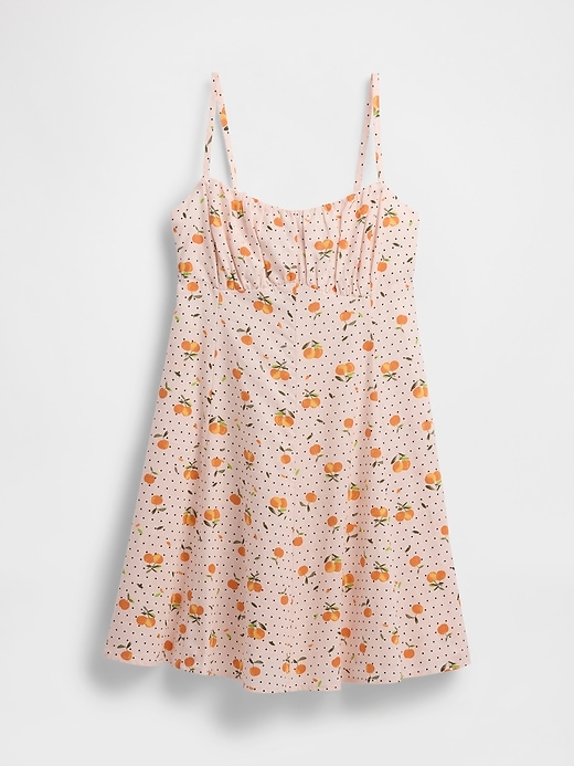 robe courte à corsage froncé en lin mélangé