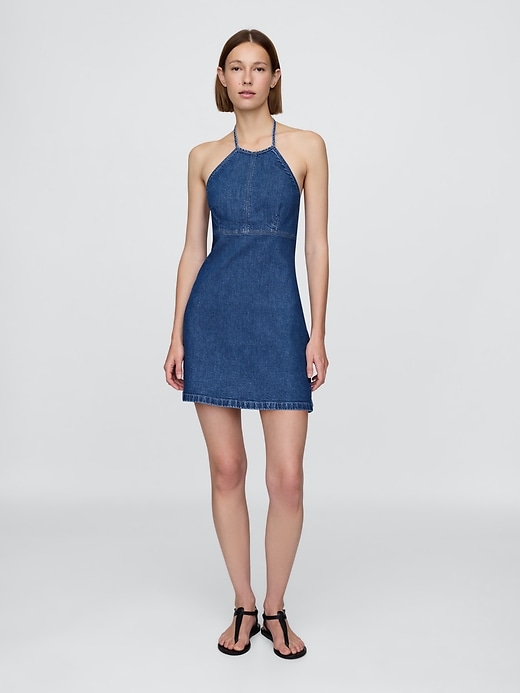 robe mini dos nu en jean