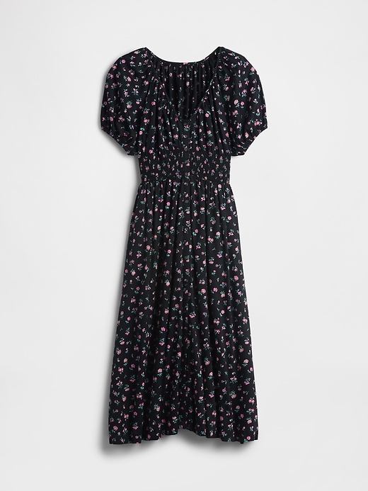 robe midi à manches bouffantes