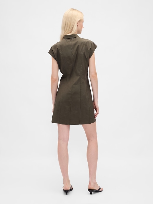 robe-chemise en popeline à coutures apparentes