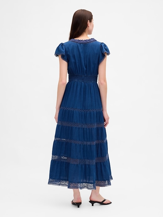 robe midi à bordure en dentelle