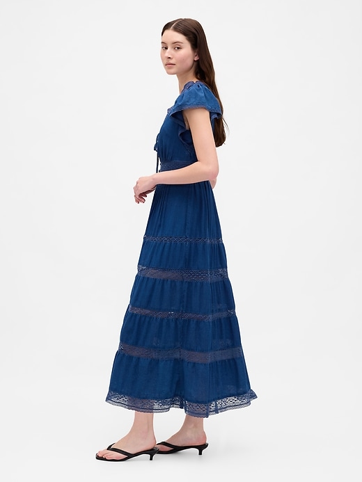 robe midi à bordure en dentelle
