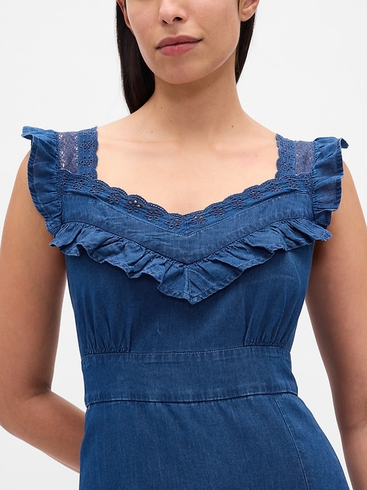 robe longue indigo à volants