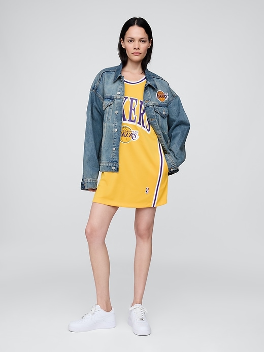 robe courte en maillot recyclé des lakers de los angeles nba