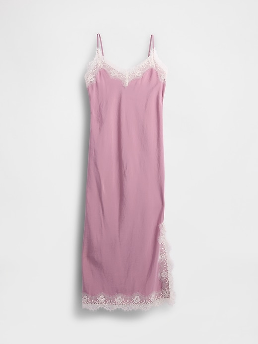robe nuisette longue à bordure en dentelle