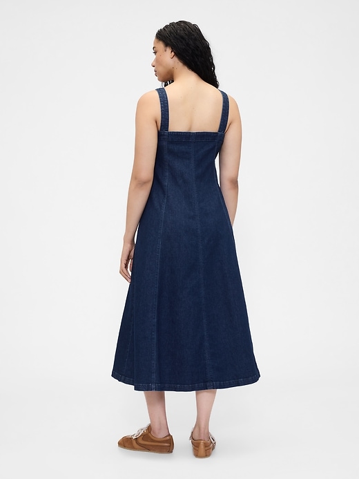 robe longue en jean à col carré