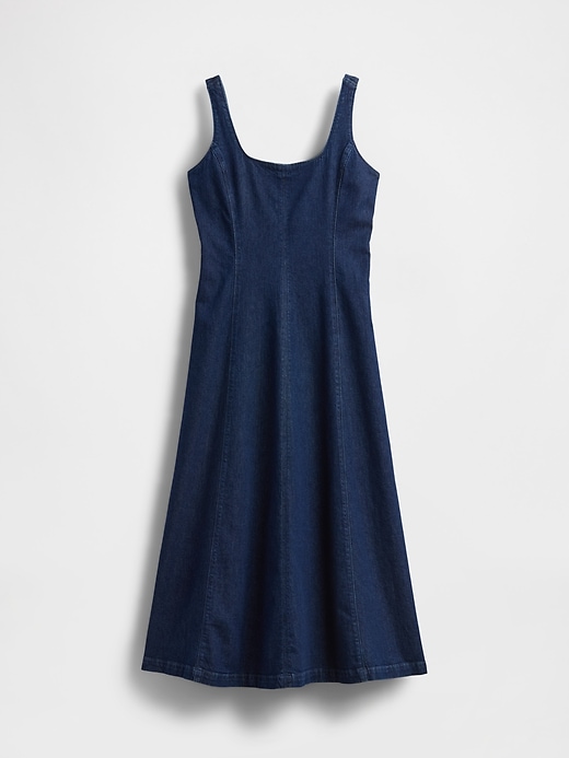 robe longue en jean à col carré