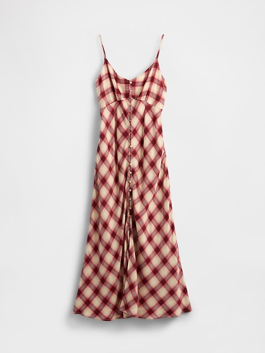 robe longue à bretelles boutonnées sur le devant