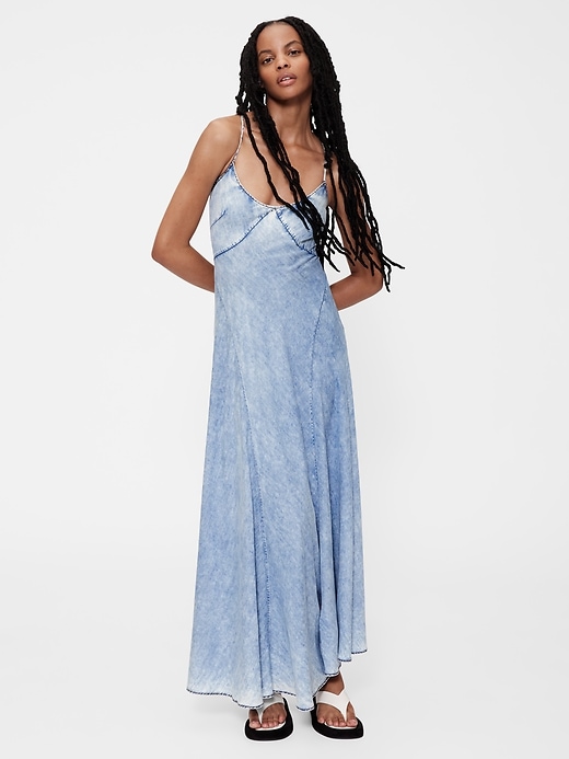 robe longue nuisette drapée en jean gapstudio