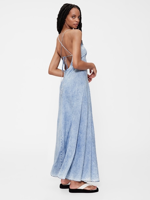 robe longue nuisette drapée en jean gapstudio
