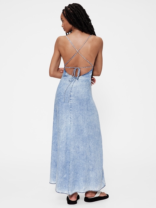 robe longue nuisette drapée en jean gapstudio