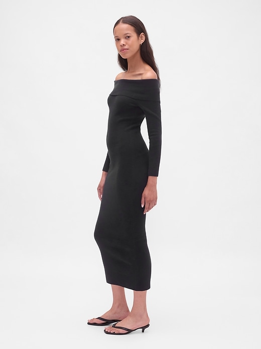 robe pull midi extensible cashsoft à épaules dénudées