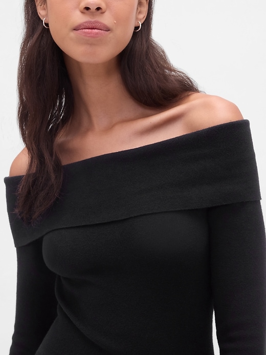 robe pull midi extensible cashsoft à épaules dénudées