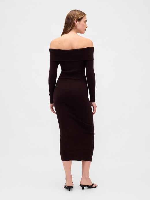 robe pull midi extensible cashsoft à épaules dénudées