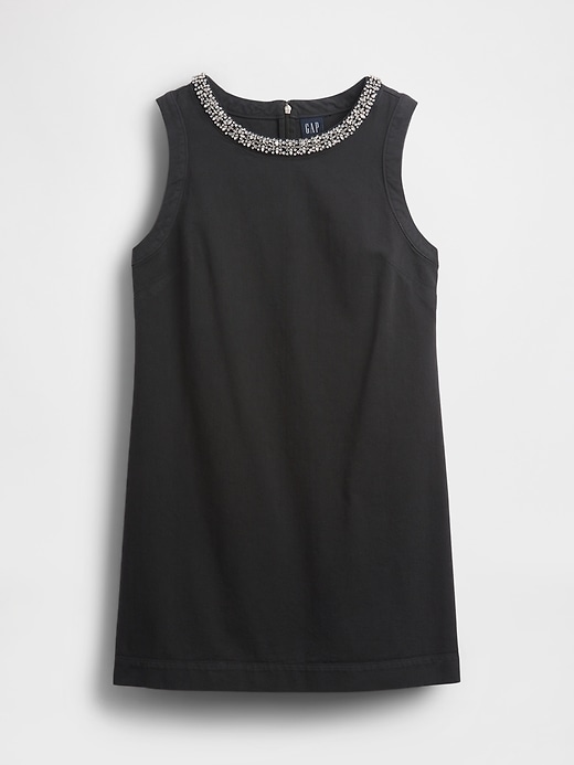 robe courte à col rond et col rond