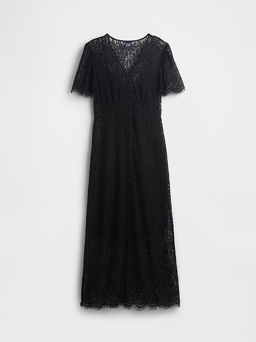 robe midi en dentelle à col en v