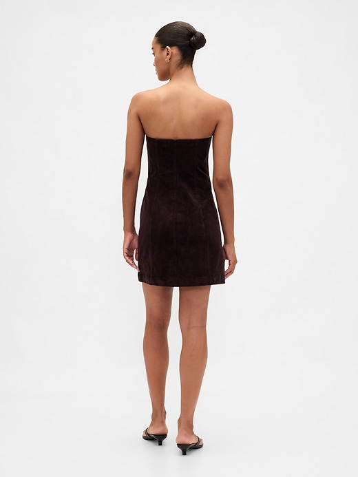 robe mini bustier en velours côtelé
