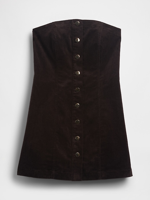 robe mini bustier en velours côtelé