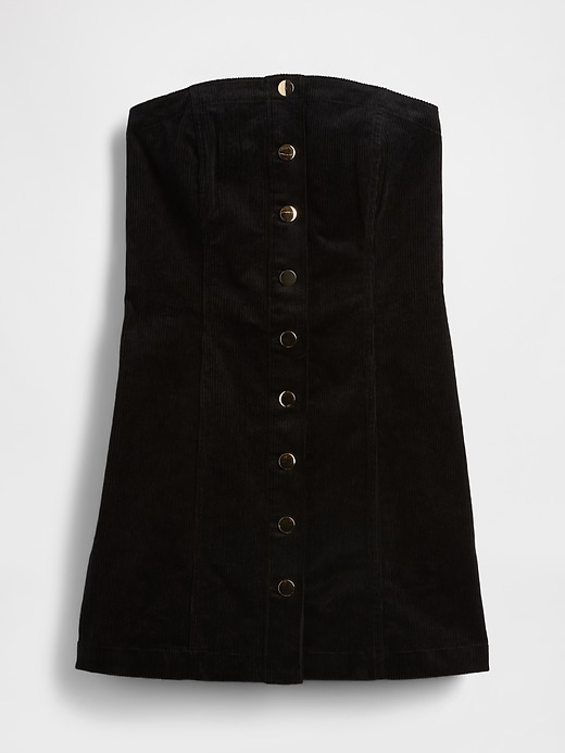 robe mini bustier en velours côtelé