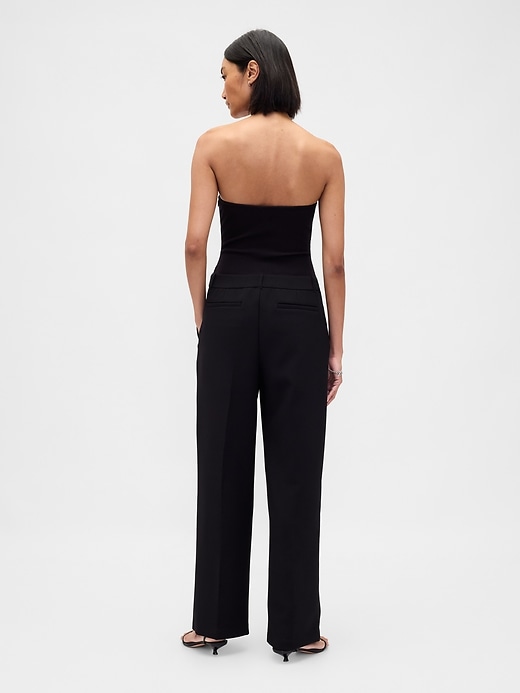 combinaison bustier taille basse en matières mixtes
