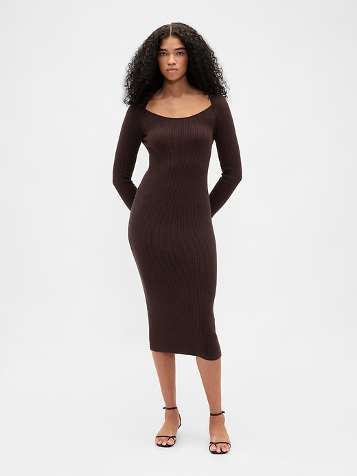 robe pull mi-longue côtelée cashsoft