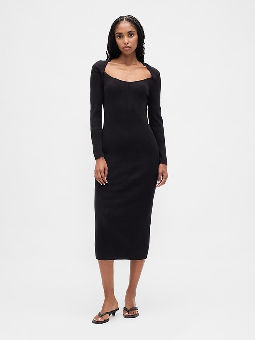 robe pull mi-longue côtelée cashsoft