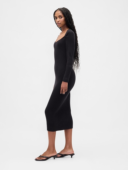 robe pull mi-longue côtelée cashsoft
