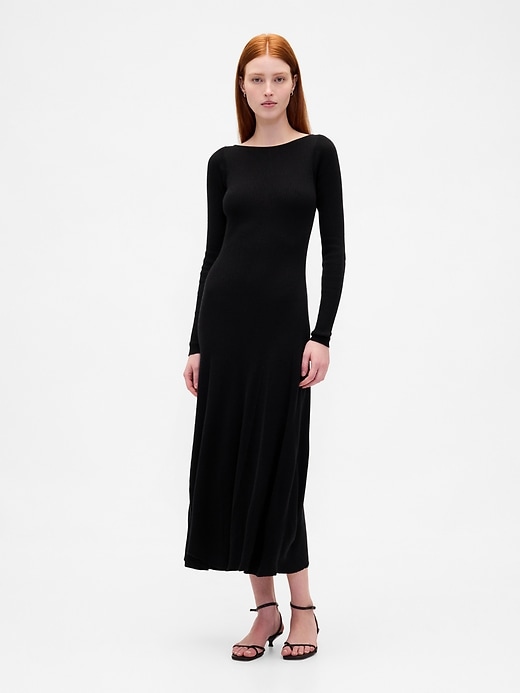 robe pull maxi légère en côtes cashsoft