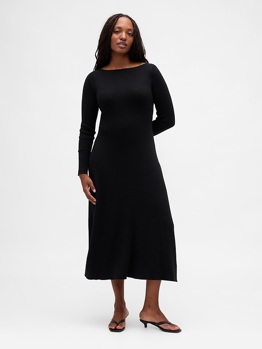 robe pull maxi légère en côtes cashsoft