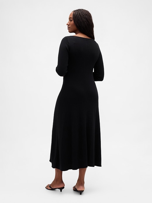 robe pull maxi légère en côtes cashsoft