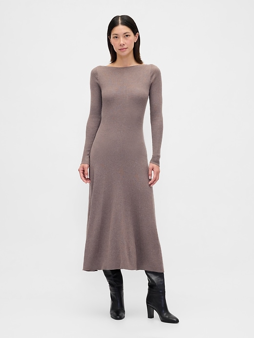 robe pull maxi légère en côtes cashsoft