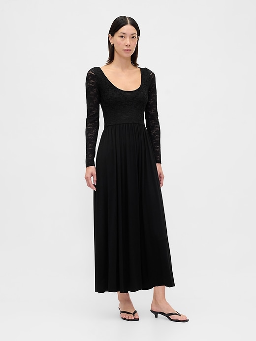 robe maxi en matières mixtes