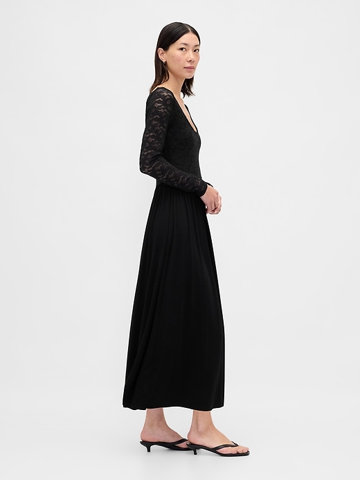 robe maxi en matières mixtes