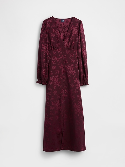 robe longue boutonnée à col en v