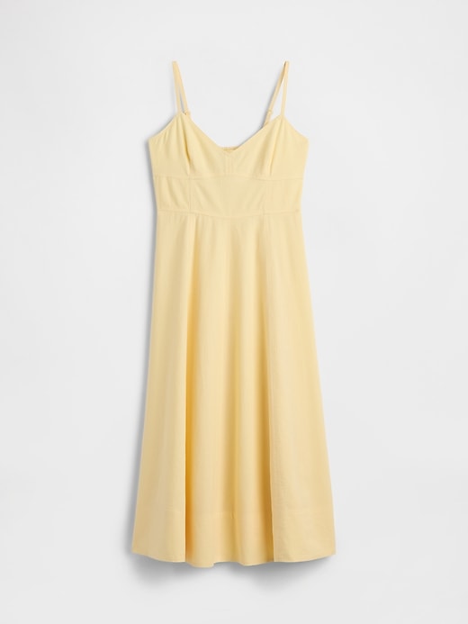 robe midi corset à coutures en lin mélangé