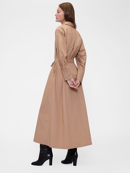 robe-chemise maxi ceinturée en popeline gapstudio