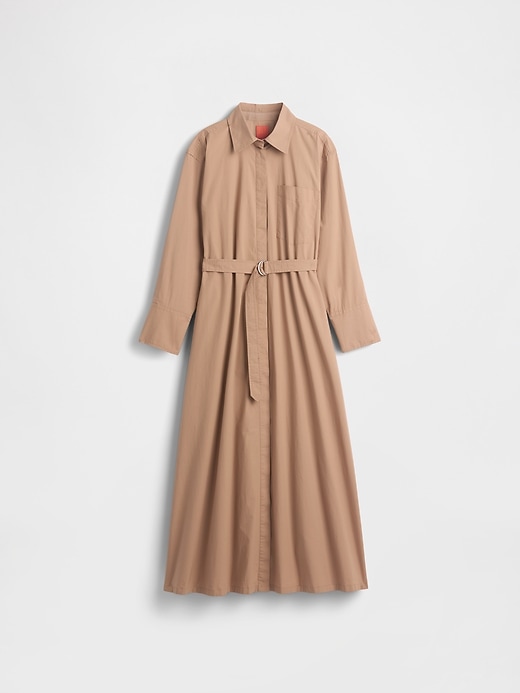 robe-chemise maxi ceinturée en popeline gapstudio