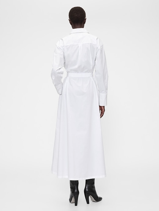 robe-chemise maxi ceinturée en popeline gapstudio