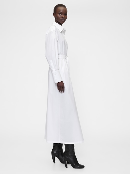 robe-chemise maxi ceinturée en popeline gapstudio