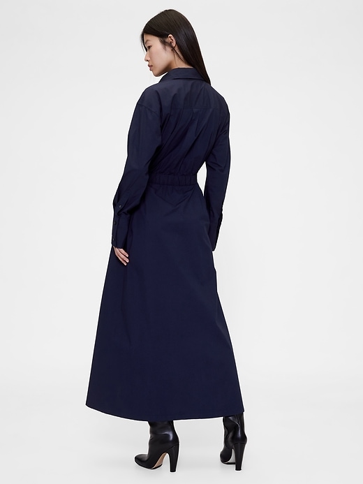 robe-chemise maxi ceinturée en popeline gapstudio