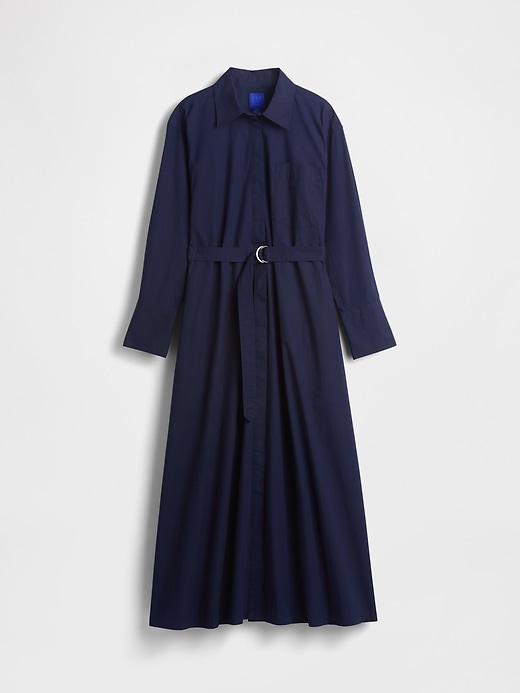 robe-chemise maxi ceinturée en popeline gapstudio
